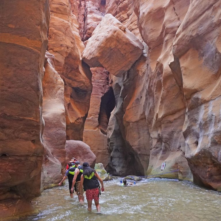 Jordan,January,2019,Tourists,In,Wadi,Mujib,Is,A,Gorge
